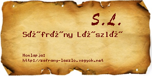 Sáfrány László névjegykártya